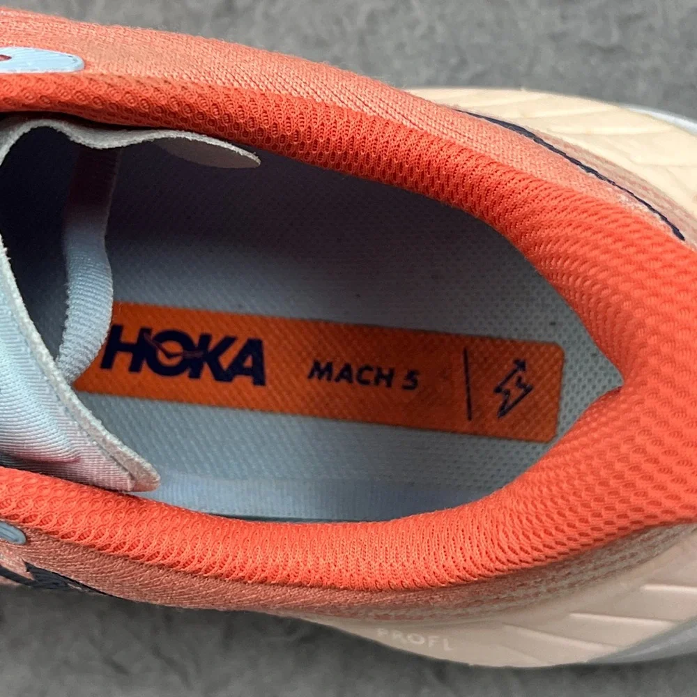 Hoka One One Mach 5 Everyday Training Shoes Women's 10.5 Peach Pink Race Running